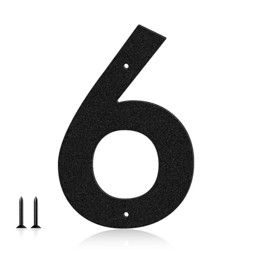 Metall-Hausnummern, 10,2 cm, moderne Adressnummern, für den Außenbereich, Metallnummern und Buchstaben für Außenschilder, Haus, Büro, Wohnung, Bauernhöfe, Garagen (6) von ShowMtheM