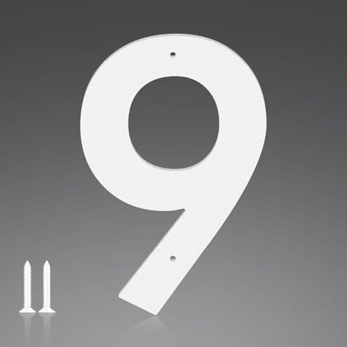 Metall-Hausnummern, 10,2 cm, moderne Adressnummern, für den Außenbereich, Metallnummern und Buchstaben für Außenschilder, Haus, Büro, Wohnung, Bauernhöfe, Garagen (9) von ShowMtheM