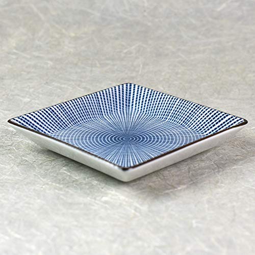 Showa Porzellan-Manufaktur Japanischer Quadratischer Teller Sendan Tokusa 11,6 x 11,6 x 2,2 cm von Showa Porzellan-Manufaktur