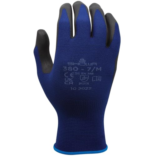 SHOWA 380, Mikroporöses Nitril – Beschichtung, Mehrzweck, Blau mit schwarzer Handfläche, 7/M SHOWA 380, Mikroporöses Nitril – Beschichtung, Mehrzweck, Blau mit schwarzer Handfläche, 7/M von SHOWA
