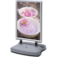 Showdown® Displays Windtalker Kundenstopper DIN A1 2-Fach  silber von Showdown® Displays