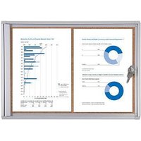 Showdown® Displays Economy XS Kork Schaukasten 2x DIN A4 keine-Fach  silber von Showdown® Displays