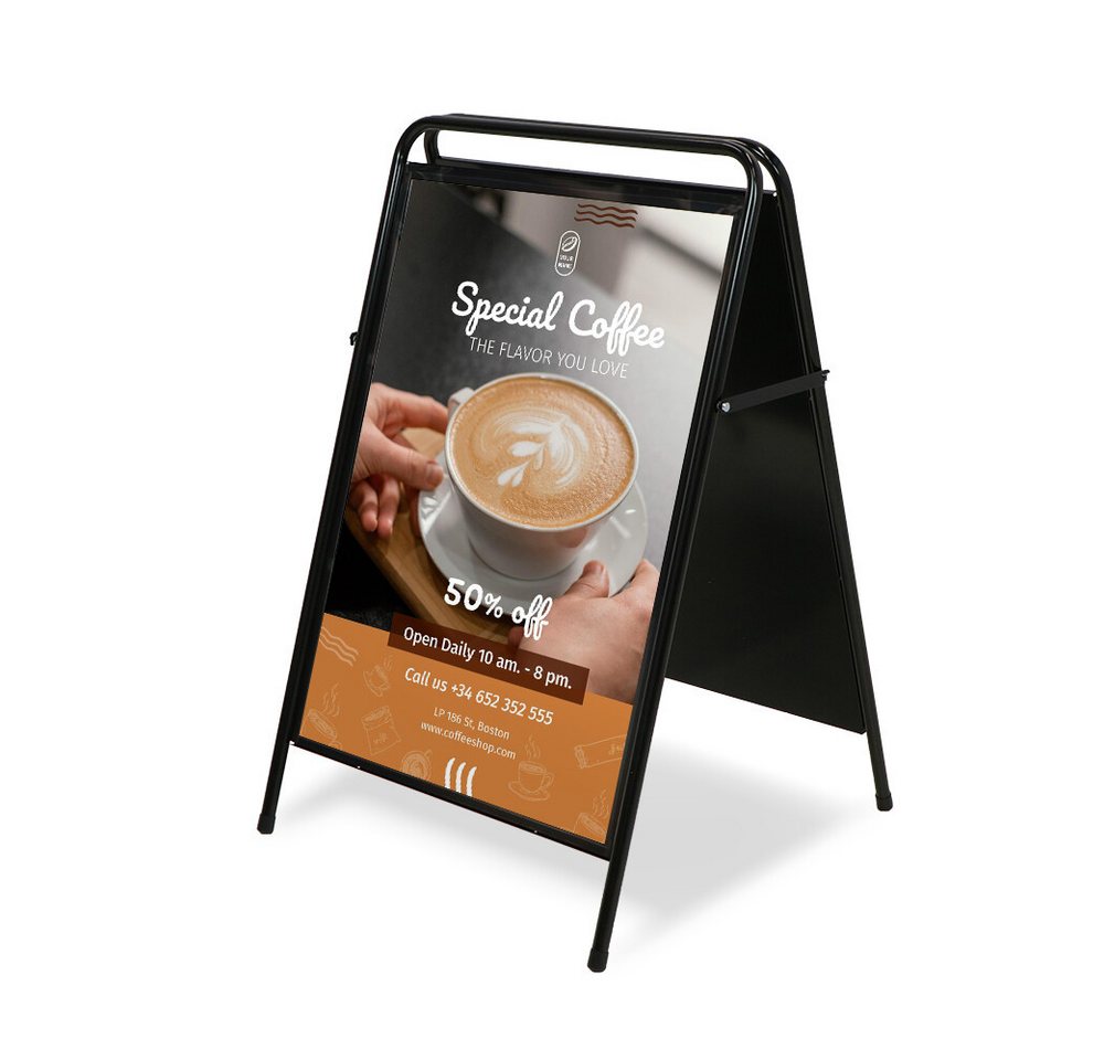 Showdown Displays Einzelrahmen Showdown Displays Kundenstopper Elegant Stahl - DIN A1, (1 St) von Showdown Displays