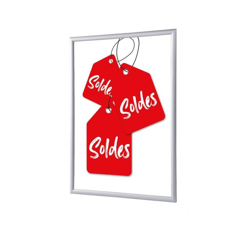 Showdown Displays Hängevitrine A1 - Komplett-Set - Sale Französisch - Rot/Silber (1-St) von Showdown Displays