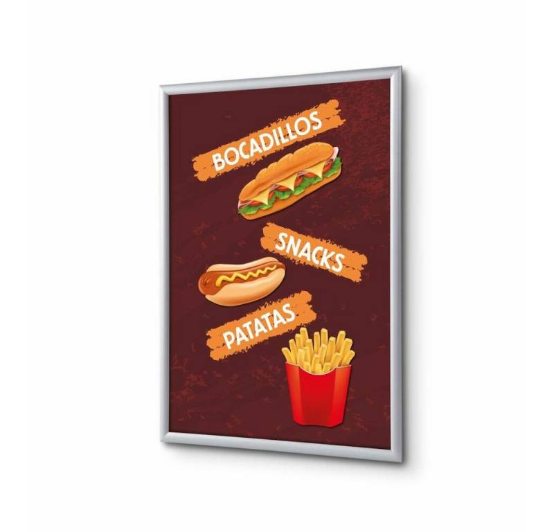 Showdown Displays Hängevitrine A1 - Komplett-Set - Snack Spanisch - Braun/Silber (1-St) von Showdown Displays