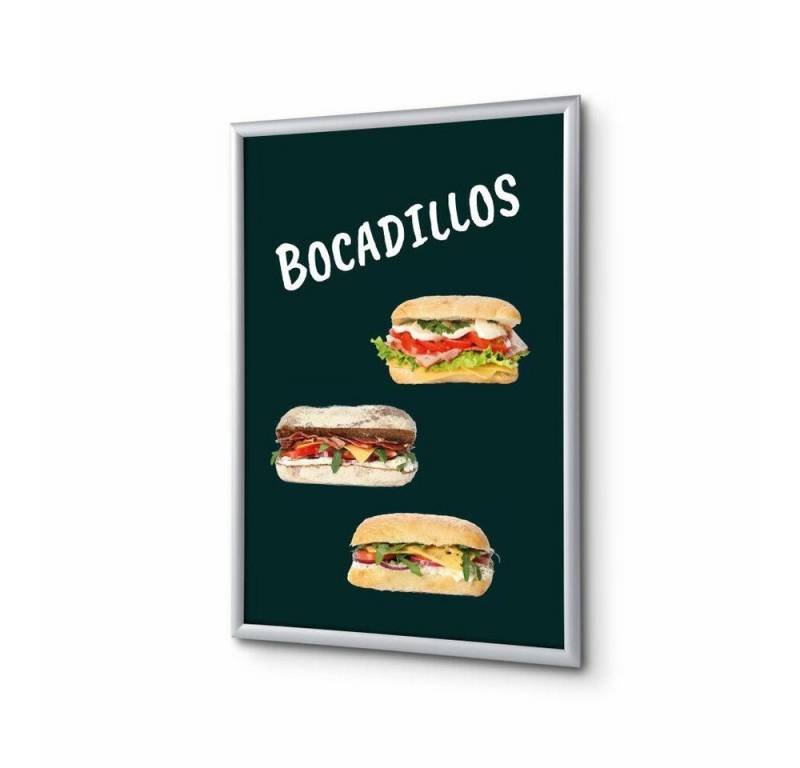 Showdown Displays Hängevitrine A4 - Komplett-Set - Bocadillos Spanisch - Schwarz (1-St) von Showdown Displays