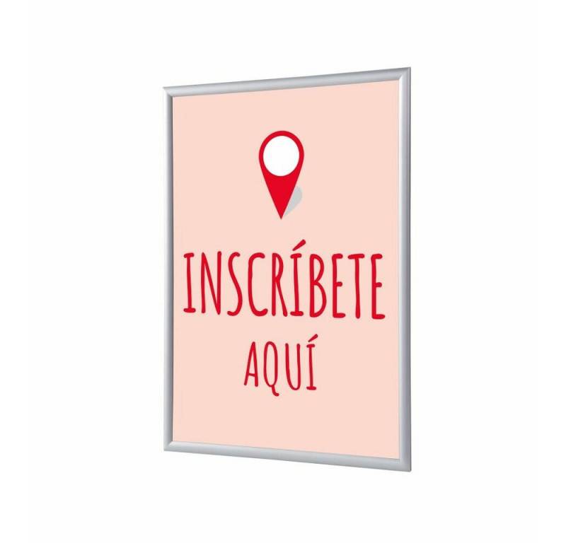 Showdown Displays Hängevitrine A4 - Komplett-Set - Inscríbete Aquí Spanisch - Rot/Silber (1-St) von Showdown Displays