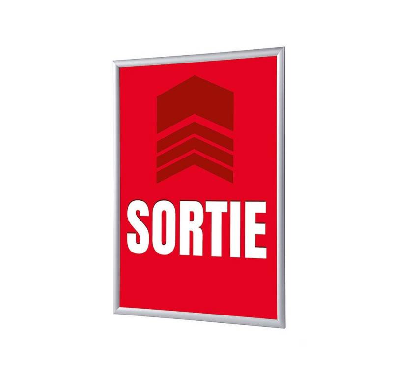 Showdown Displays Hängevitrine A4 - Komplett-Set - Sortie Rot Französisch - Rot/Silber (1-St) von Showdown Displays