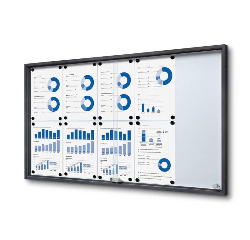 Showdown Displays Hängevitrine Abschließbarer Schaukasten SLIM - 10x DIN A4 - Anthrazit (1-St) von Showdown Displays