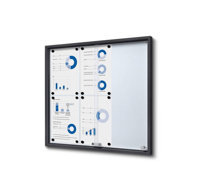 Showdown Displays Hängevitrine Abschließbarer Schaukasten SLIM - 6x DIN A4 - Anthrazit (1-St) von Showdown Displays