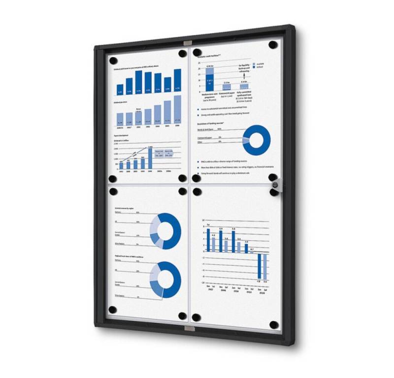 Showdown Displays Hängevitrine Economy SCXS - 4x DIN A4 - Aluminium - Schwarz (1-St) von Showdown Displays
