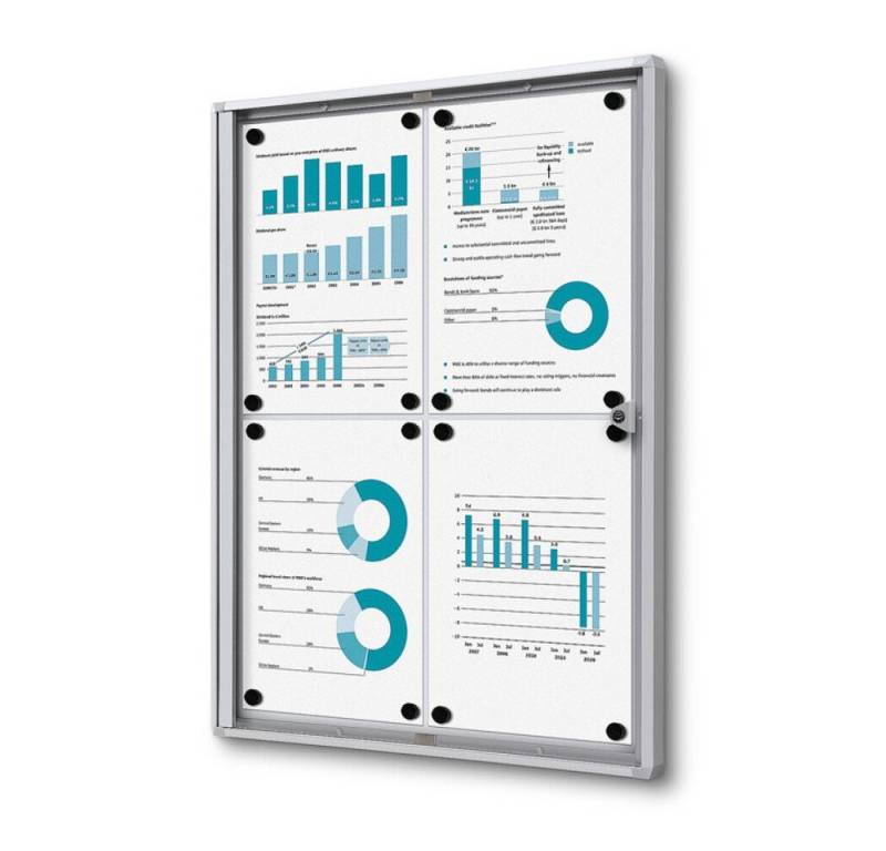 Showdown Displays Hängevitrine Economy SCXS - 4x DIN A4 - B1 geprüft - Aluminium - Silber (1-St) von Showdown Displays