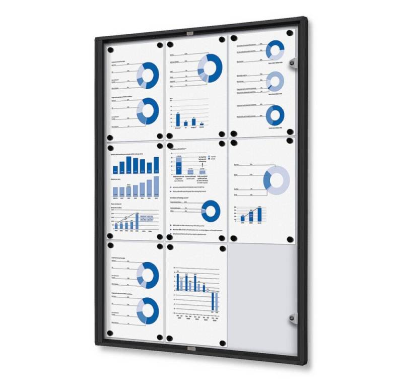 Showdown Displays Hängevitrine Economy SCXS - 9x DIN A4 - Aluminium - RAL 9005 - Schwarz (1-St) von Showdown Displays