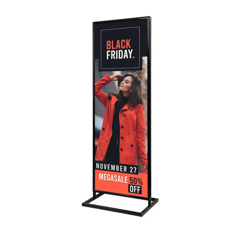 Showdown Displays Hängevitrine Poster Display Dekor Click - 2x DIN A1 - Doppelseitig Schwarz (1-St) von Showdown Displays