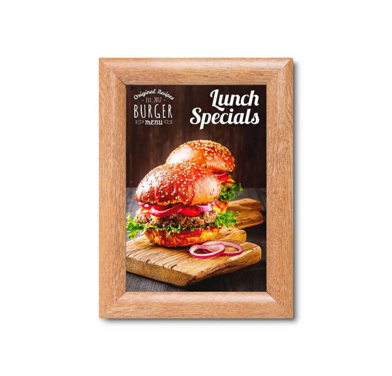 Showdown Displays Hängevitrine Showdown Displays 25 mm Klapprahmen Gehrungsecken A5 Holz (1-St) von Showdown Displays