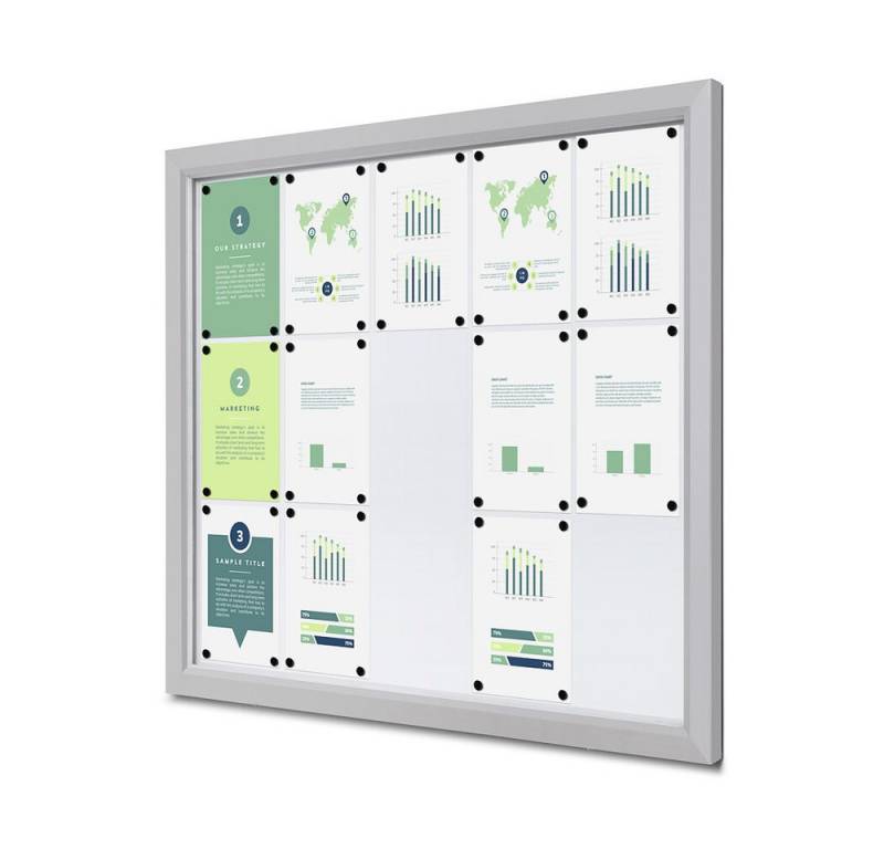 Showdown Displays Hängevitrine Showdown Displays Abschließbarer Schaukasten SLIM Outdoor - 15x DIN A4 (1-St) von Showdown Displays