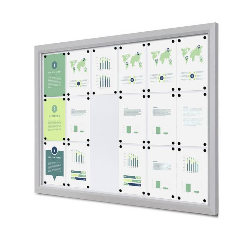 Showdown Displays Hängevitrine Showdown Displays Abschließbarer Schaukasten SLIM Outdoor - 18x DIN A4 (1-St) von Showdown Displays