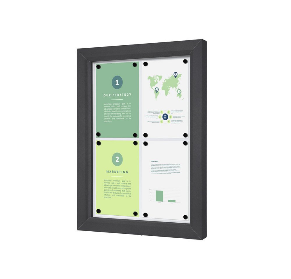 Showdown Displays Hängevitrine Showdown Displays Abschließbarer Schaukasten SLIM Outdoor - 4x DIN A4 (1-St) von Showdown Displays