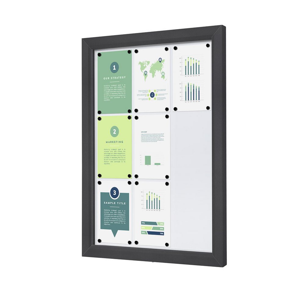 Showdown Displays Hängevitrine Showdown Displays Abschließbarer Schaukasten SLIM Outdoor - 9x DIN A4 (1-St) von Showdown Displays