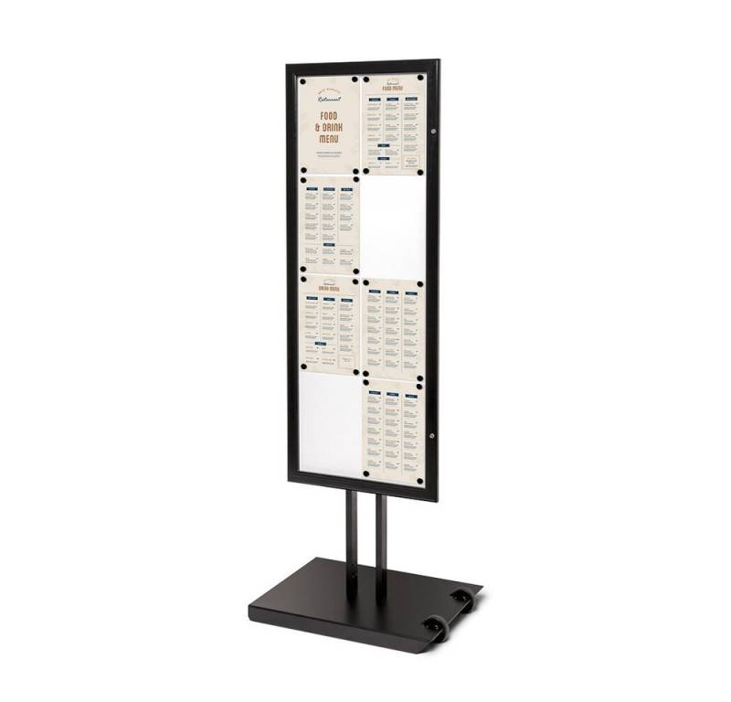 Showdown Displays Hängevitrine Showdown Displays Menüständer Outdoor - 8x DIN A4 - Einseitig - Schwar (1-St) von Showdown Displays