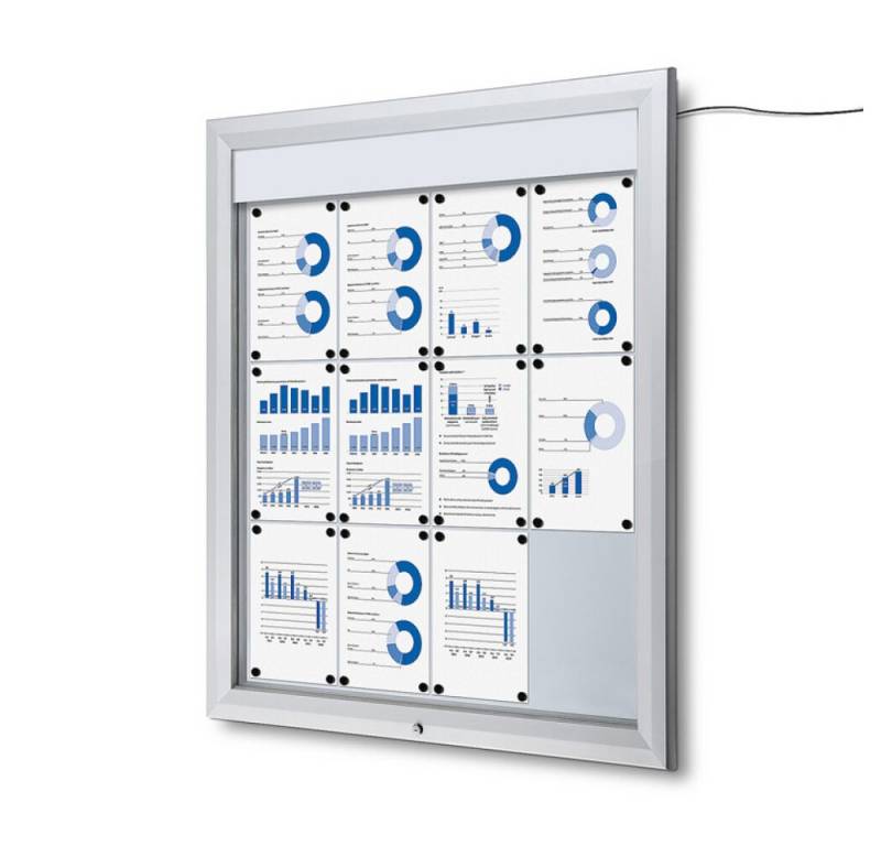 Showdown Displays Hängevitrine Showdown Displays Schaukasten Premium für Außen - 12x DIN A4 - LED (1-St) von Showdown Displays