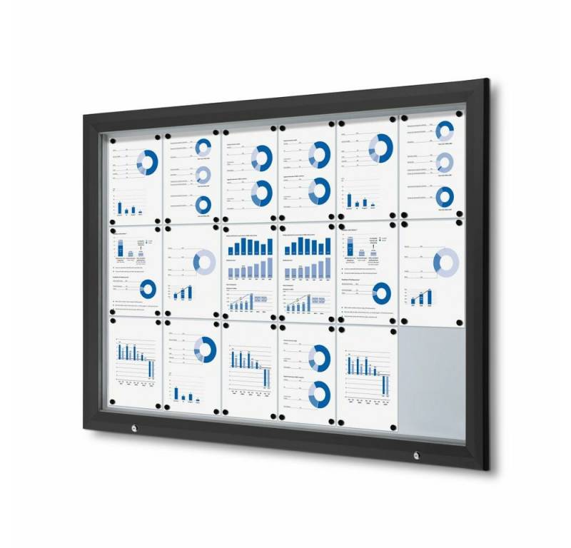 Showdown Displays Hängevitrine Showdown Displays Schaukasten Premium für Außen - 18x DIN A4 - Schwarz (1-St) von Showdown Displays