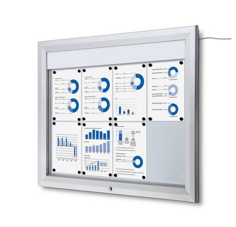 Showdown Displays Hängevitrine Showdown Displays Schaukasten Premium für Außen - 8x DIN A4 - LED (1-St) von Showdown Displays