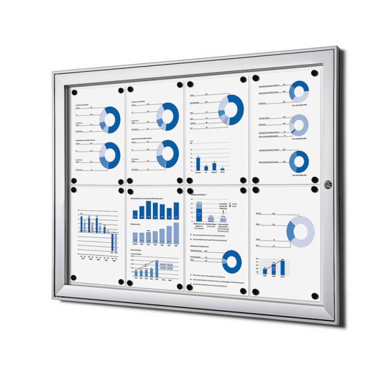 Showdown Displays Hängevitrine für Innen und Außen SCS - 8x DIN A4 - Aluminium - Silber (1-St) von Showdown Displays