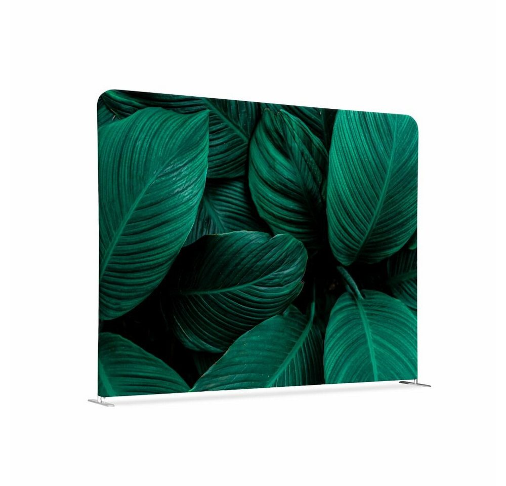 Showdown Displays Paravent 200-150 Doppel Botanische Grüne Blätter - Silberner Rahmen (1 St) von Showdown Displays