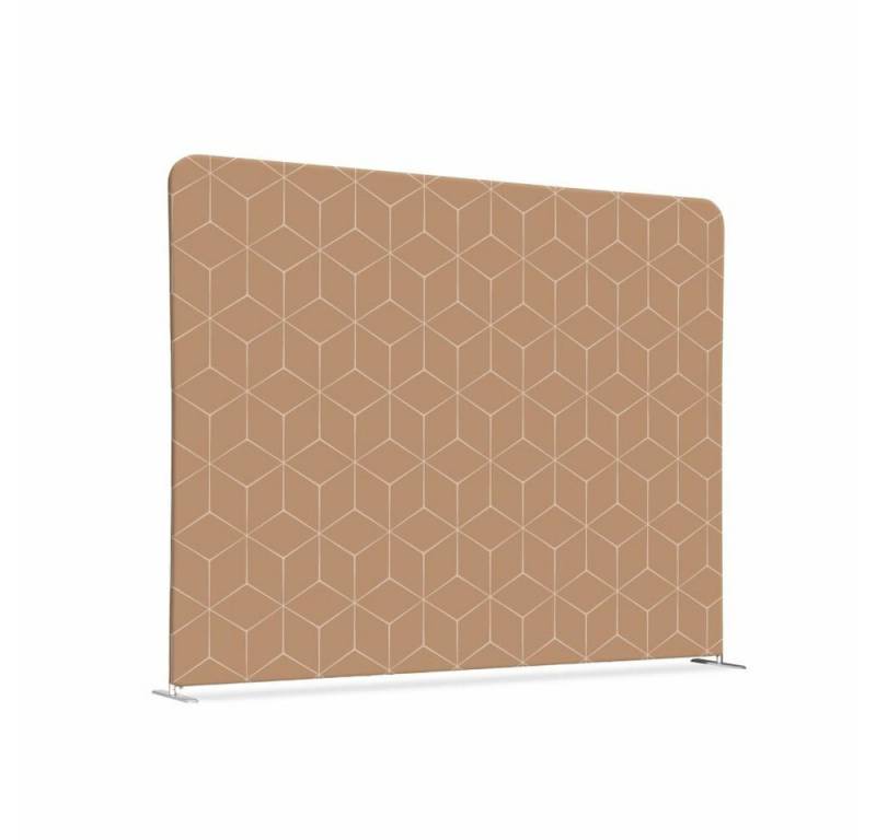 Showdown Displays Paravent 200-150 Doppel Hexagon - Beige - Silberner Rahmen (1 St) von Showdown Displays