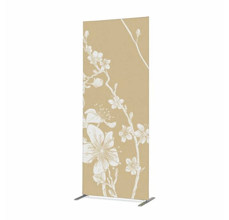 Showdown Displays Paravent 85-200 Abstrakte Japanische Kirschblüte - Beige - Schwarzer Rahmen (1 St) von Showdown Displays