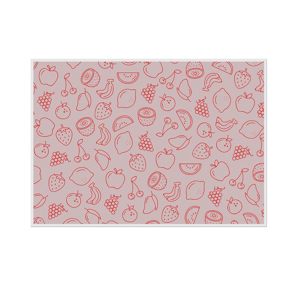 Showdown Displays Platzset Tischsets - Abstrakte Früchte - PVC - Rot, (1-St) von Showdown Displays