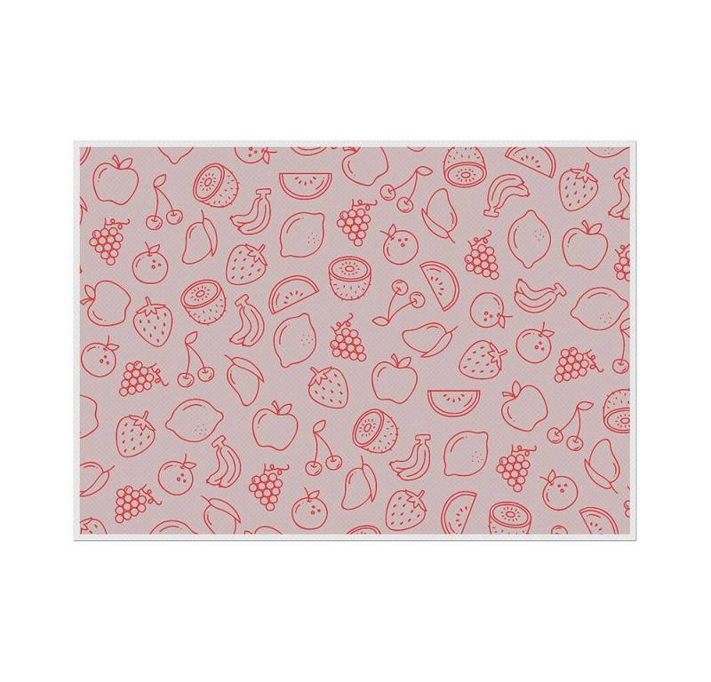 Showdown Displays Platzset Tischsets - Abstrakte Früchte - PVC - Rot, (1-St) von Showdown Displays