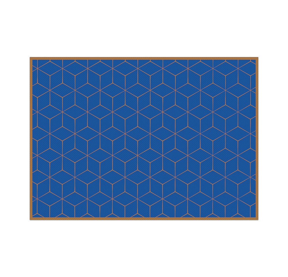 Showdown Displays Platzset Tischsets - Hexagon - PVC - Blau-Braun, (1-St) von Showdown Displays