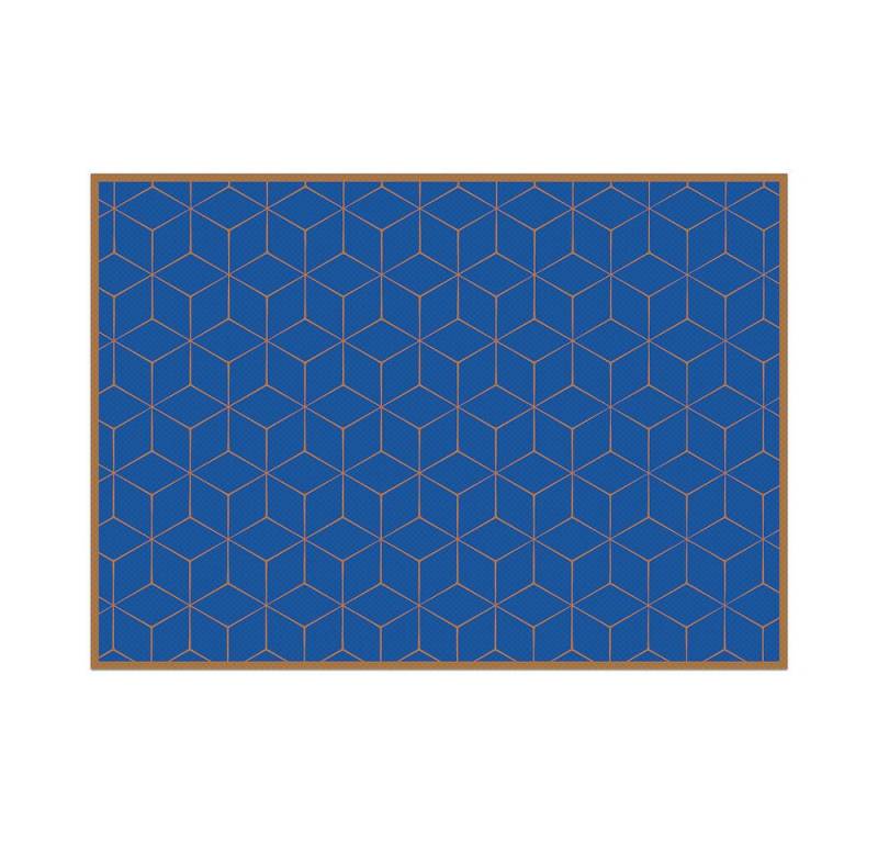 Showdown Displays Platzset Tischsets - Hexagon - PVC - Blau-Braun, (1-St) von Showdown Displays