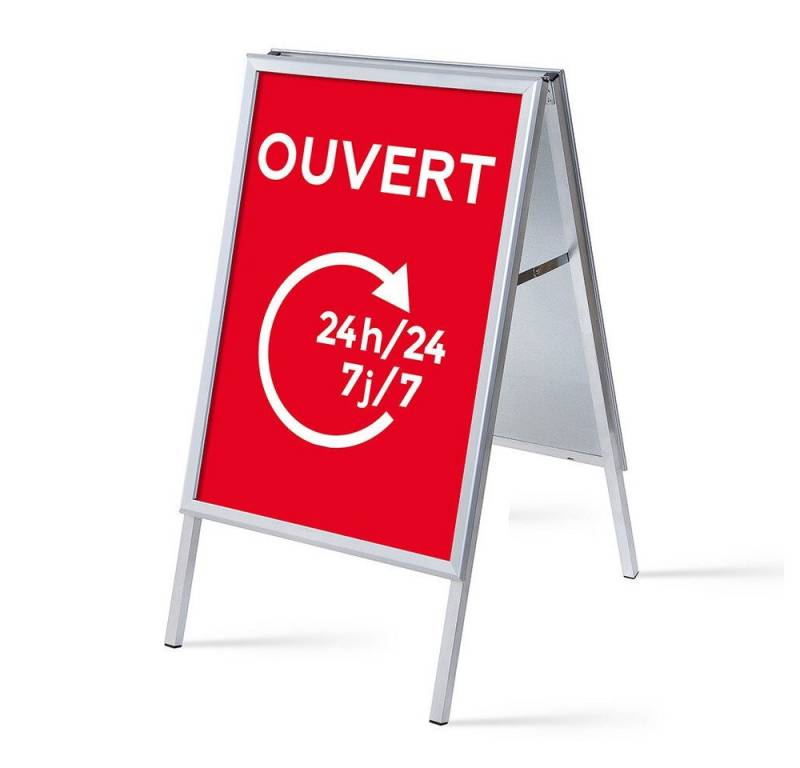 Showdown Displays Standregal A1 - Komplett-Set - Ouvert 24/7 Französisch - Rot/Schwarz, 1-tlg. von Showdown Displays