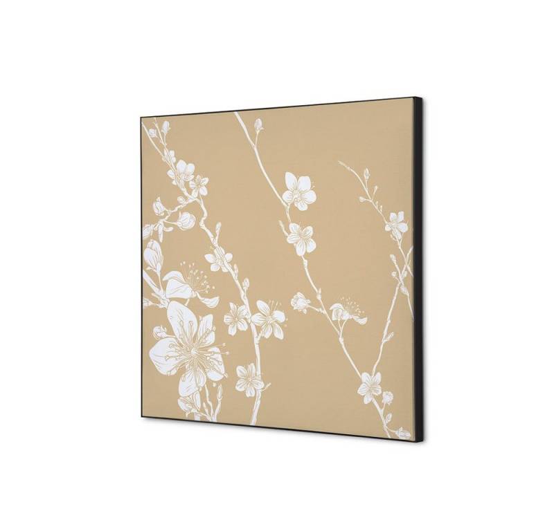Showdown Displays Wandsticker 40x40cm - Japanische Kirschblüte Beige - Schwarzer Rahmen (1 St) von Showdown Displays