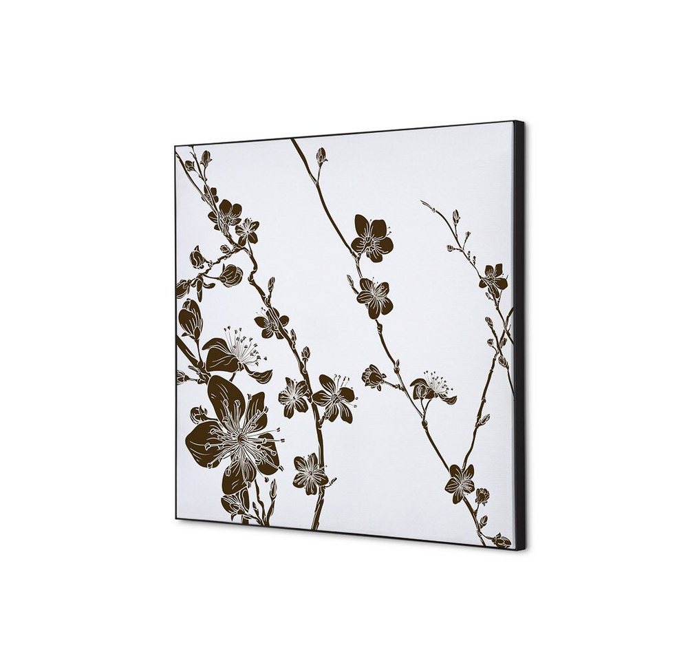 Showdown Displays Wandsticker 40x40cm - Japanische Kirschblüte Dunkelbraun - Schwarzer Rahmen (1 St) von Showdown Displays