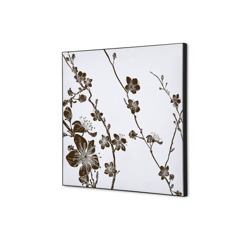 Showdown Displays Wandsticker 40x40cm - Japanische Kirschblüte Dunkelbraun - Schwarzer Rahmen (1 St) von Showdown Displays