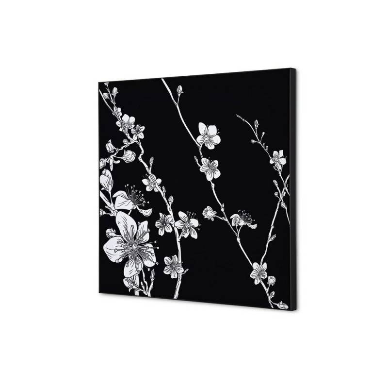 Showdown Displays Wandsticker 40x40cm - Japanische Kirschblüte Schwarz - Schwarzer Rahmen (1 St) von Showdown Displays