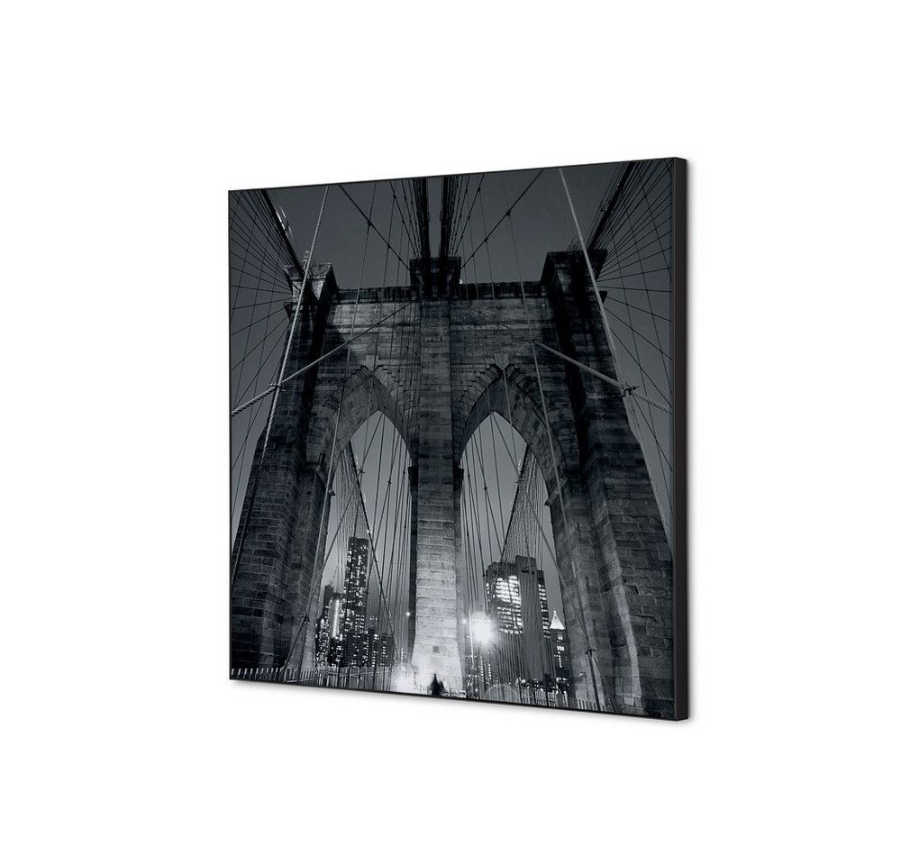 Showdown Displays Wandsticker 40x40cm - New York Manhattan Brücke - Schwarzer Rahmen (1 St) von Showdown Displays