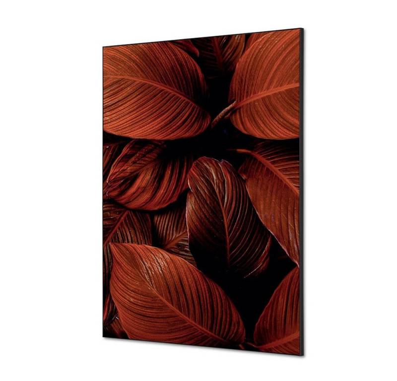 Showdown Displays Wandsticker DIN A1 - Botanische Blätter Rot - Schwarzer Rahmen (1 St) von Showdown Displays