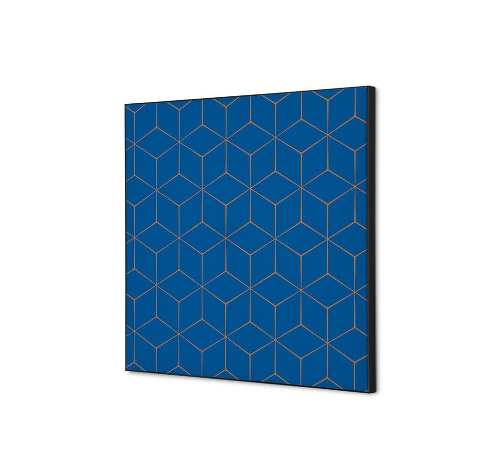 Showdown Displays Wandsticker Set 40x40cm - Hexagon Blau-Braun - Schwarzer Rahmen (1 St) von Showdown Displays