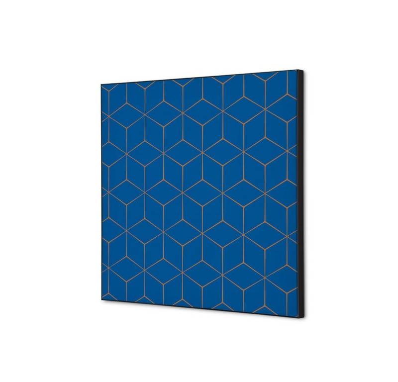 Showdown Displays Wandsticker Set 40x40cm - Hexagon Blau-Braun - Schwarzer Rahmen (1 St) von Showdown Displays