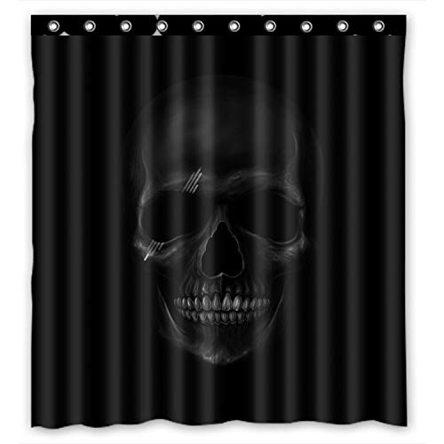 Personalisierte Cool und Horror Totenkopf-Design, dunkel, 100% Polyester, wasserdicht Duschvorhang, Textil 152.40 cm x 182.88 cm ", mit Ringen von KXMDXA