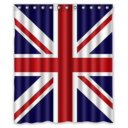 Union Jack/UK Flag Background Waterproof Shower Curtain/Bath Curtain--Size: 60" x 72" von Shower Curtain