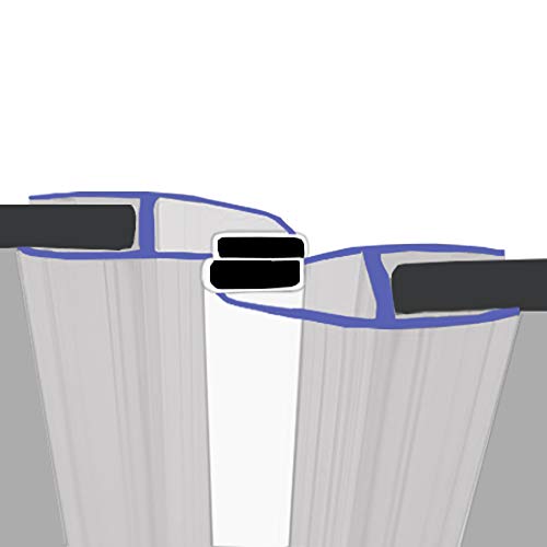 Magnetische Duschdichtungen, paarweise, passend für 8–10 mm dickes Glas, hervorstehende Seitenmagnete, die normalerweise an Drehtüren gefunden werden, 2 m lang, MAG026 von SHOWER SEAL UK LTD