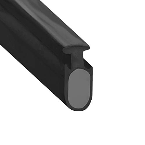 Profildichtung aus Kunststoff für Doppelduschtüren, Schwarz, weich, flexibel, geeignet für Kanäle von 5 mm, BIF026 von SHOWER SEAL UK LTD