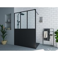 Duschtrennwand/Seitenwand italienische Dusche Style Atelier - 140 x 200 cm - Schwarz matt - URBANIK von Shower & Design