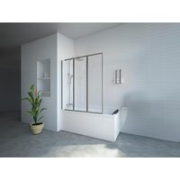 Duschtrennwand Badewanne klappbar - Metall - Chromfarben - 120 x 140 cm - DISTRICT von Shower & Design